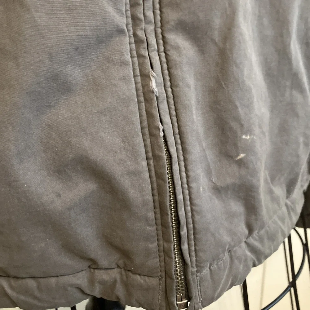 Men's Columbia Coat Size XL Fleece Lined Insulated Fisherman Vintage Gray Collar